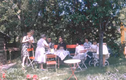 GinetteB, RogerB, ElisabethB, LeonH, exterme droite MarieH, LaurentB